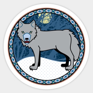 Cunning Gray Lone Wolf Sticker